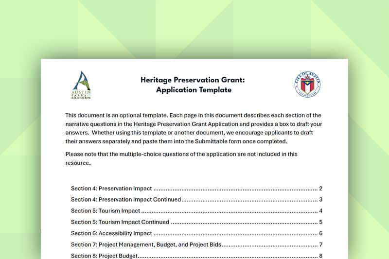 Fillable Heritage Preservation Grant Application Template