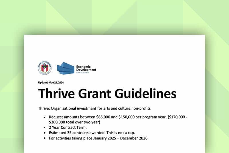 Thrive Grant Guidelines